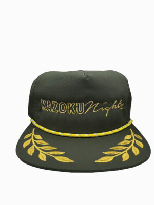 Kazoku Nightz 5 Panel Leaf SnapBack Hat Green\Gld